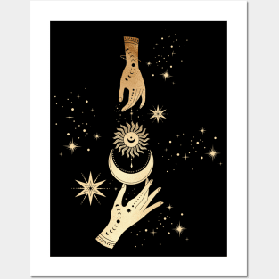 Sun, Moon & Stars • Tarot & Modern Witch Symbols Posters and Art